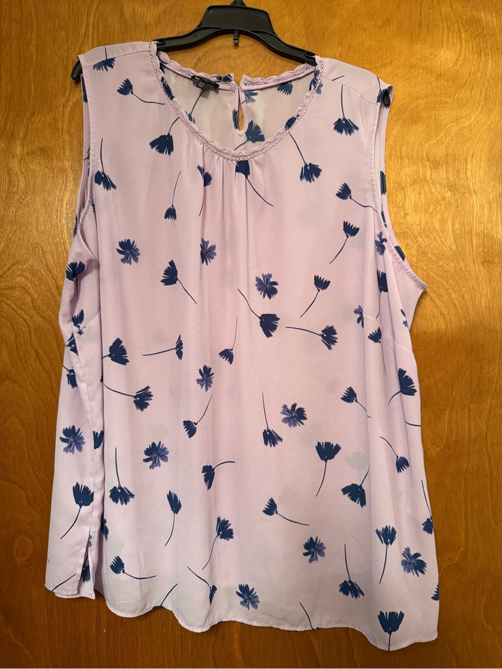 Talbots Lavender Sleeveless Camisole with Navy Floral Print